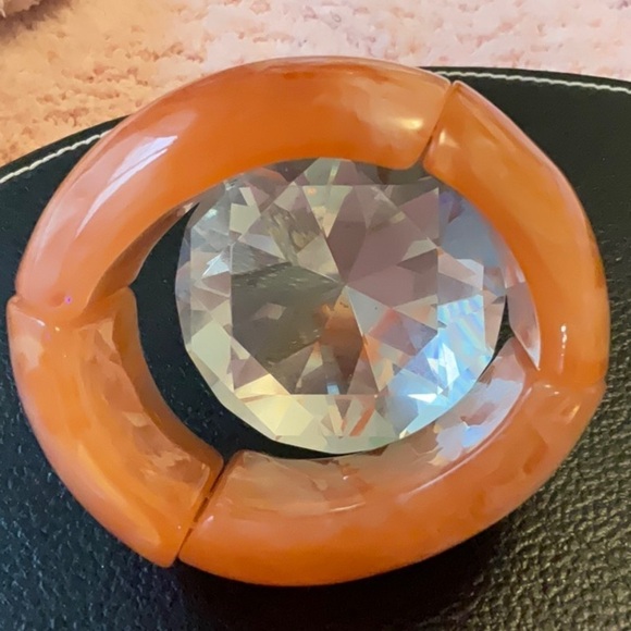 Vintage Honey Amber Stretch Bracelet Art Deco - Picture 3 of 3